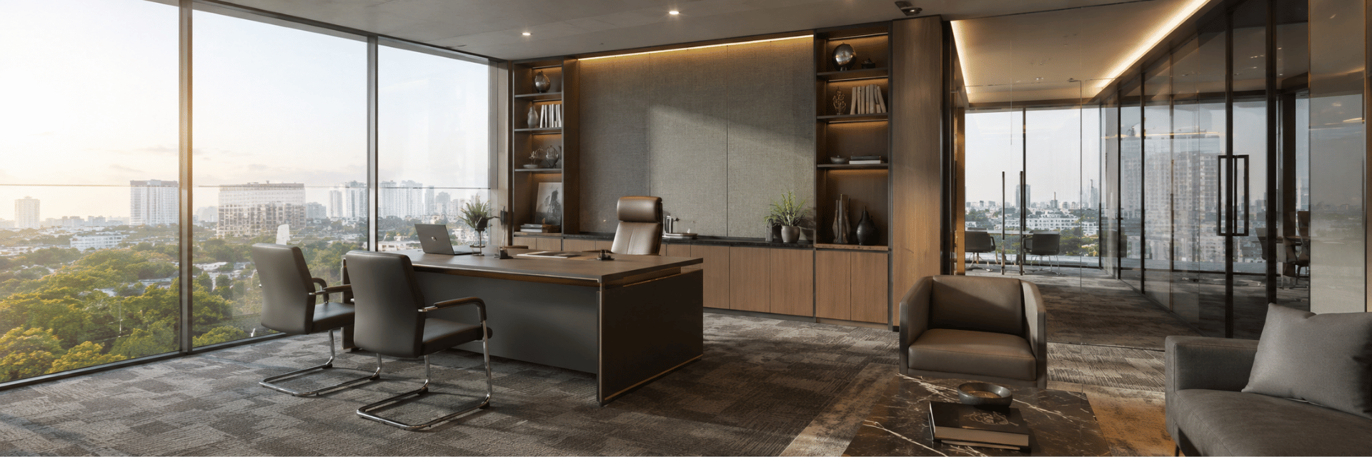Private office interior at Unispace Marathahalli