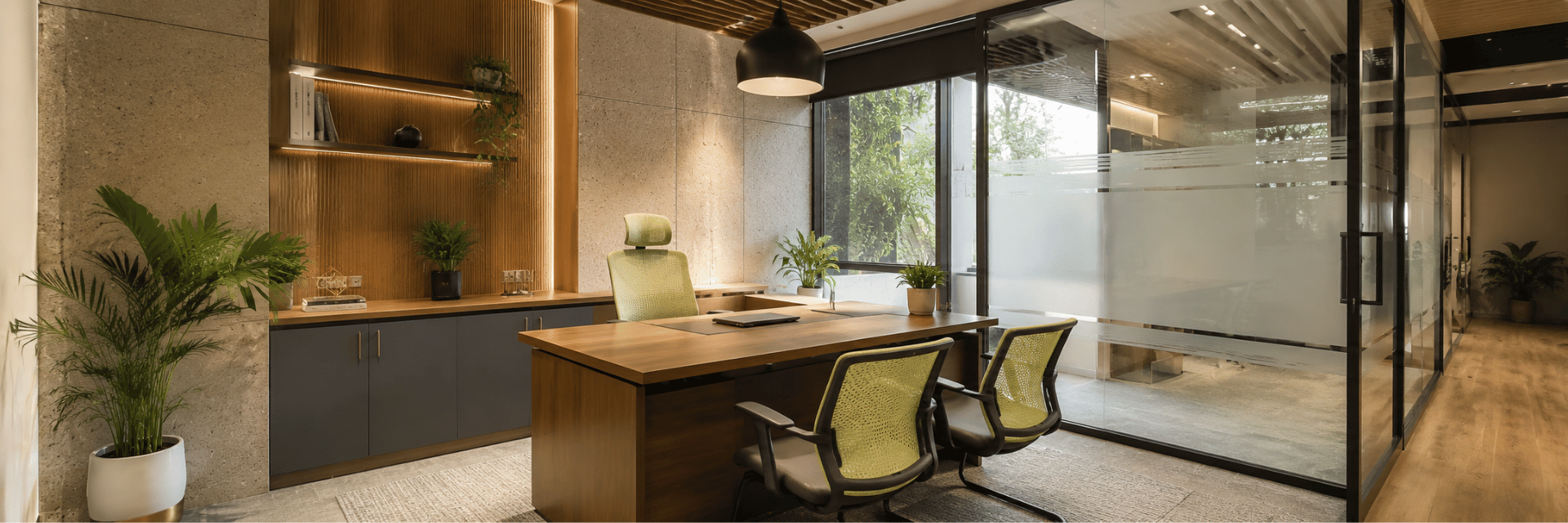 Private office interior at Unispace Marathahalli