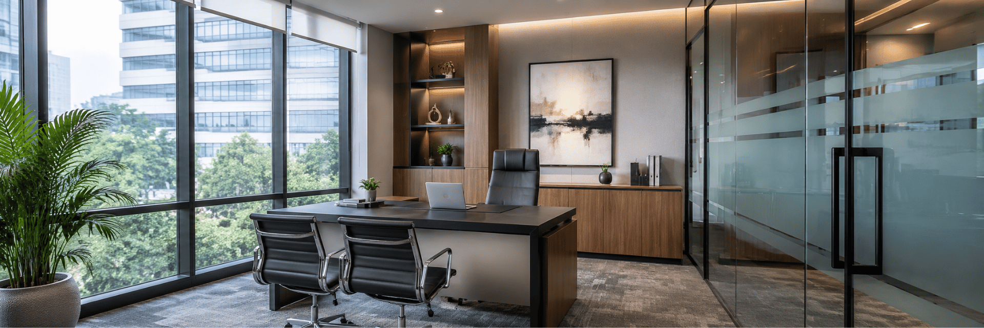 Private office interior at Unispace Marathahalli