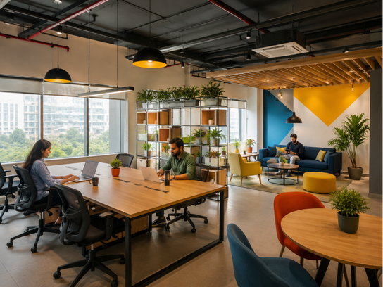 Corporate team working in a managed office space at Marathahalli Bengaluru