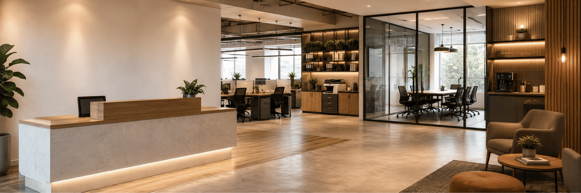 Unispace coworking interior — open workspaces and collaborative zones