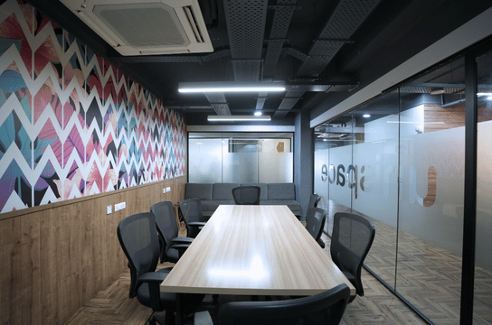 Hot desk coworking area at Unispace